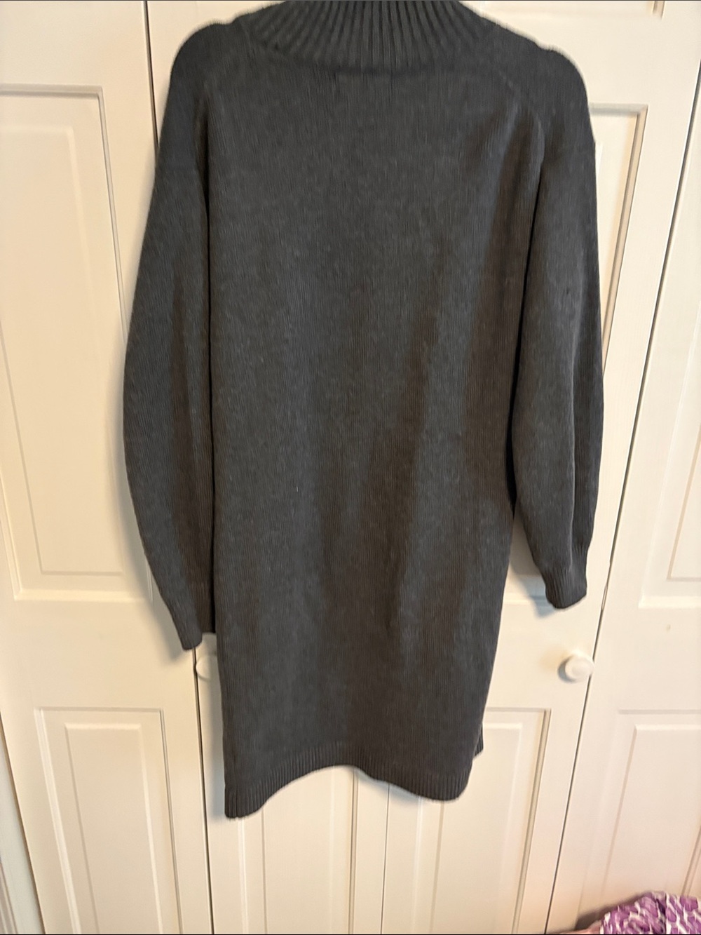 Banana Republic Ribbed Mock Neck Sweater Dress in Charcoal - Picture 3 of 3